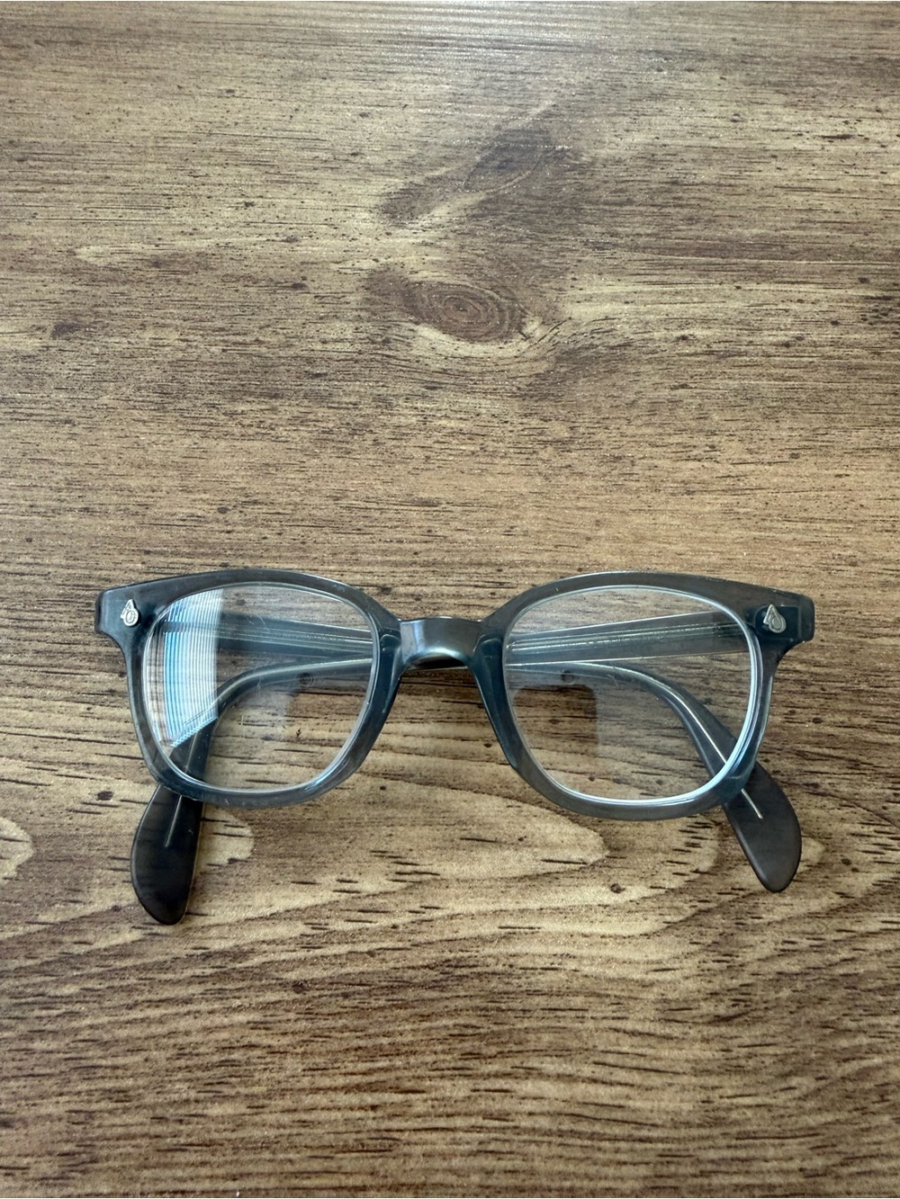 Vintage 60's AMERICAN OPTICAL USS Military Issue Eyeglasses Gray Frames AO 42-22
